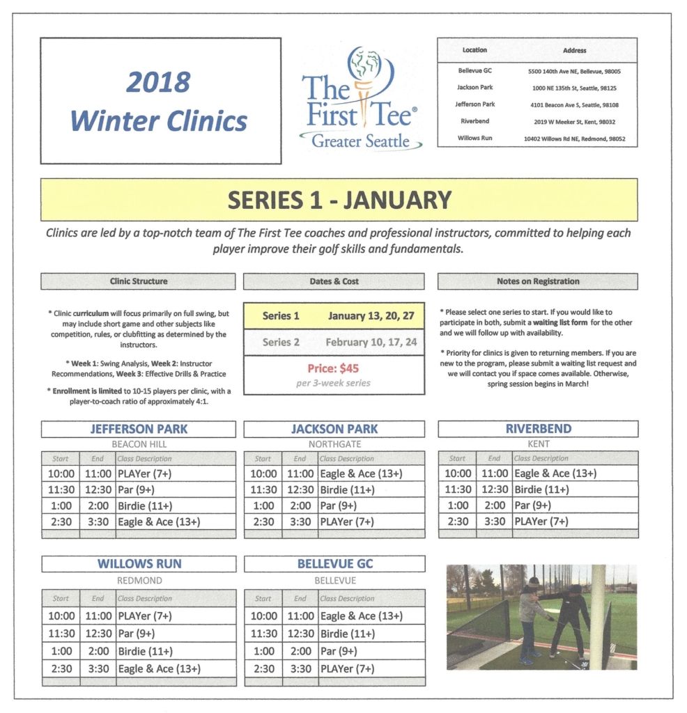 WCS Schedule January - First Tee - Greater Seattle WCS Schedule January - First Tee - Greater Seattle